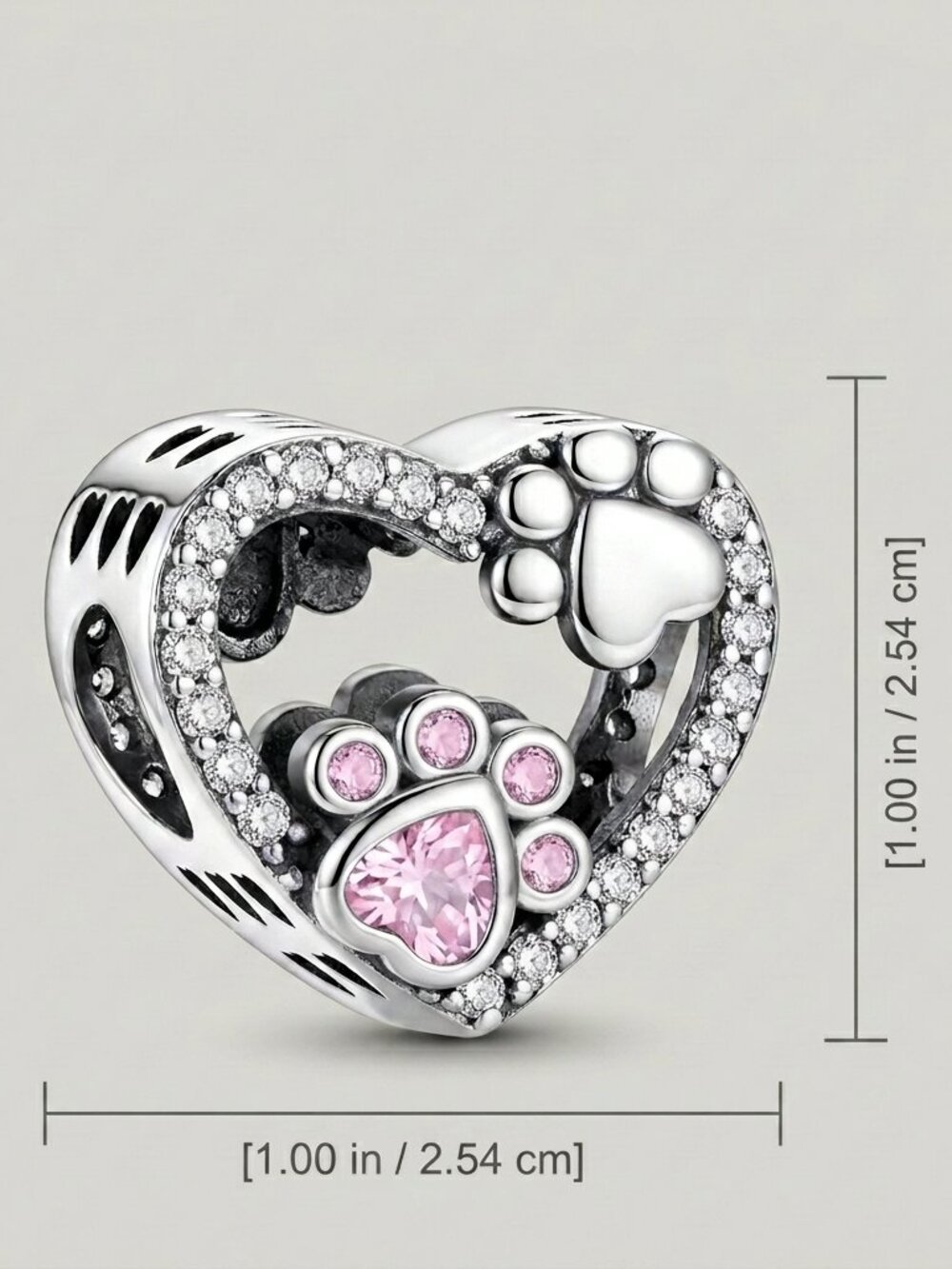 Puppy Love Pavé Heart Charm